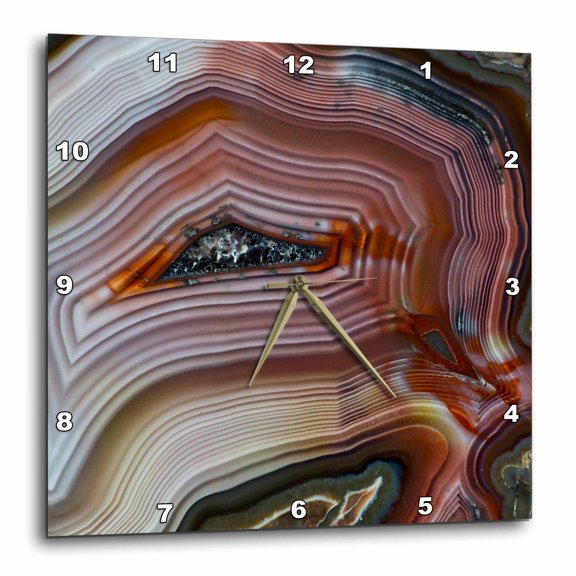3drose, Banded Agate, Quartzsite, Tight Layers, 15x15 Wall Clock