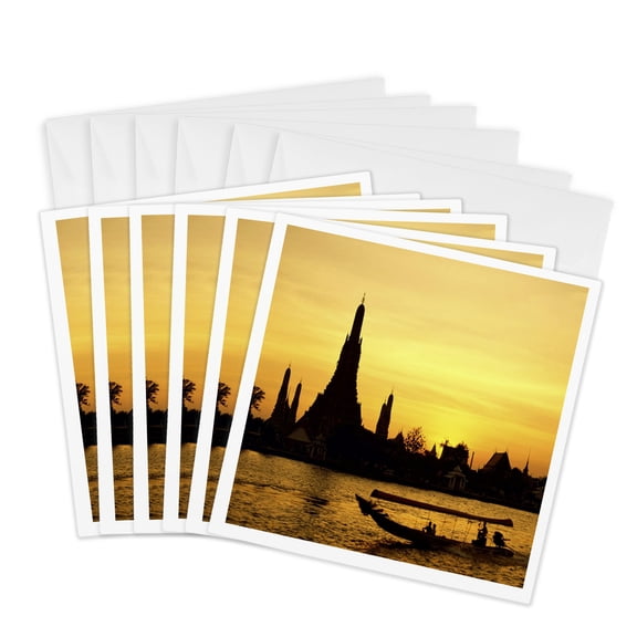 3drose, Bangkok Thailand, 6 Greeting Cards with Envelopes