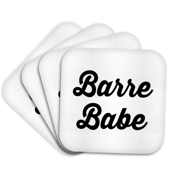 3drose, Barre Babe, Set of 4 Coasters - Soft