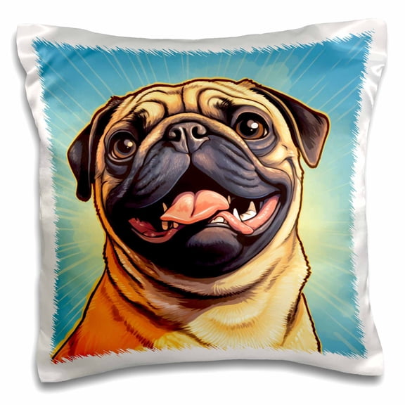 3drose, Bask in the Glory of the Angelic Pug., 16x16 inch Pillow Case