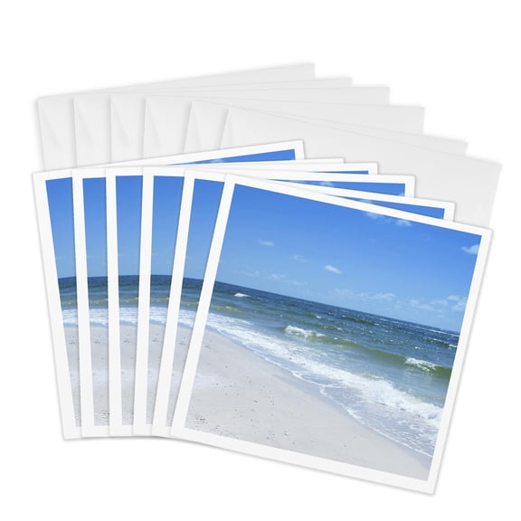 3drose, Beach Wave Iii, 6 Greeting Cards with Envelopes