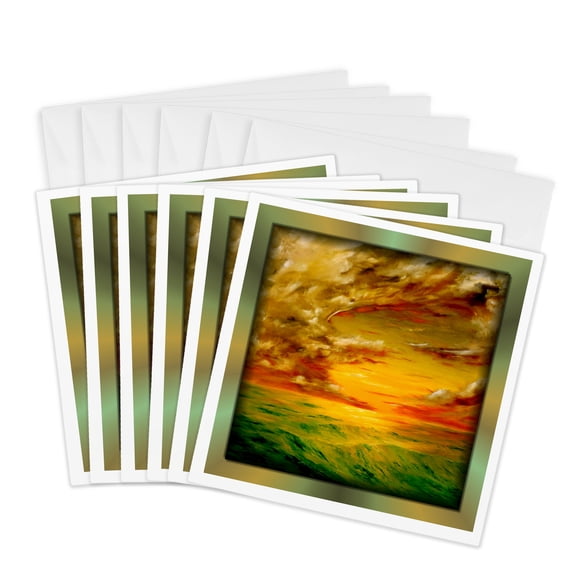 3drose, Beach at Santa Rosa, 6 Greeting Cards with Envelopes