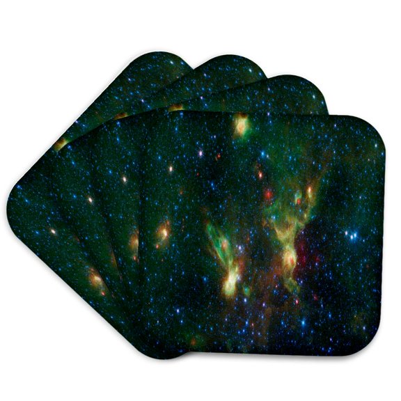3drose, Beautiful Sky Universe Space Science, Set of 4 Coasters - Soft