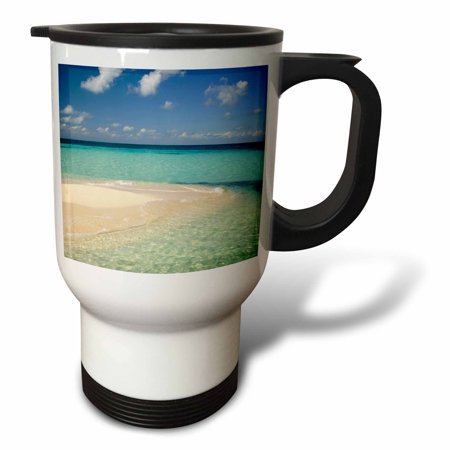 3drose, Belize, Caribbean Sea. Goff Caye, Island Off the Shore of Belize City., 14oz Stainless Steel Travel Mug