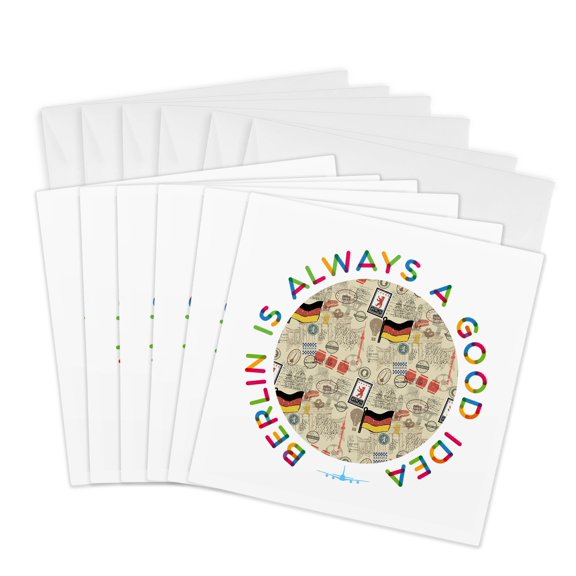 3drose, Berlin Is Always a Good Idea. a Classy and Pleasant Travel Gift, 6 Greeting Cards with Envelopes
