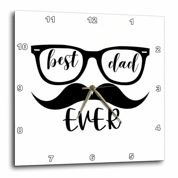 3drose, Best Dad Typography with Fun Icons, 10x10 Wall Clock