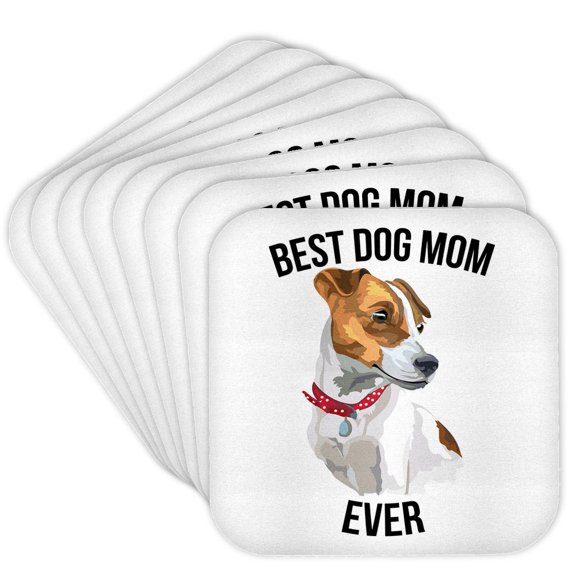 3drose, Best Jack Russell Terrier Dog Mom Ever, Set of 8 Coasters - Cork
