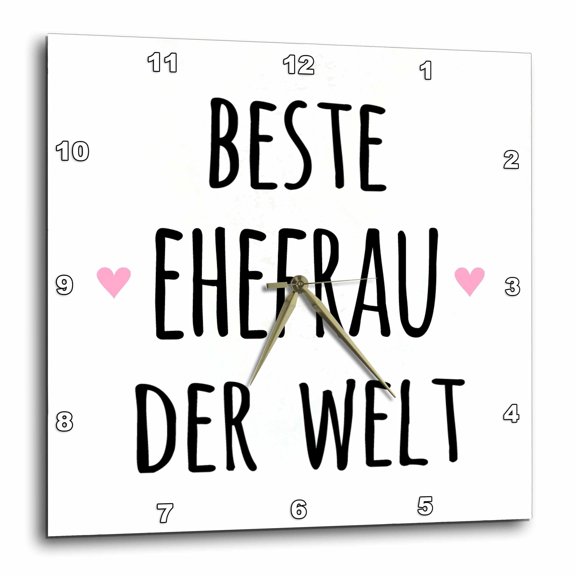 3drose, Beste Ehefrau Der Welt - Best Wife in the World in German - Romantic, 13x13 Wall Clock