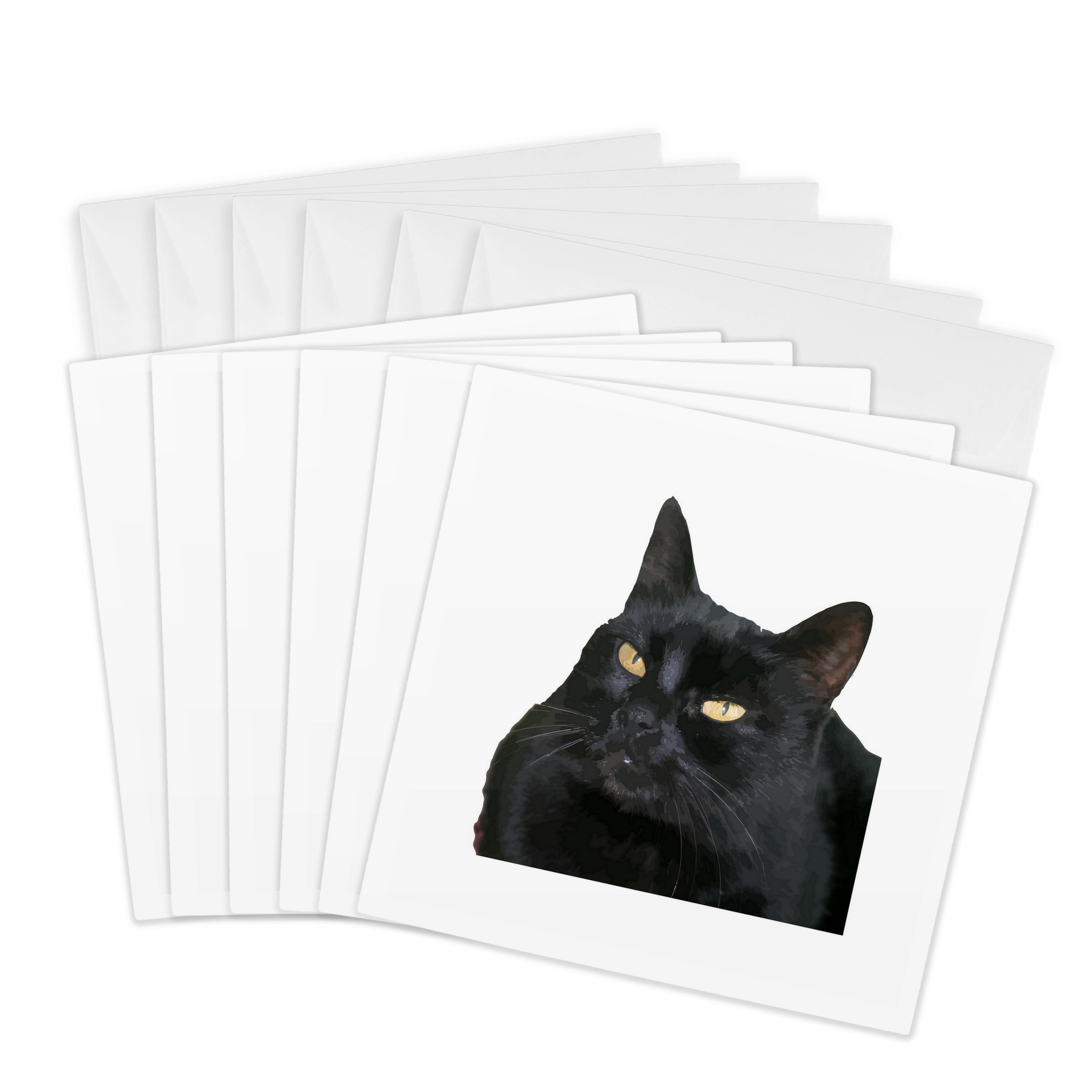 3drose, Black Cat with Beautiful Yellow Eyes Vector Art Cut Out, 6 ...