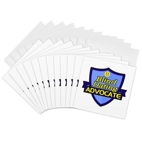 3drose, Blind Dating Advocate Support Design, 12 Greeting Cards with Envelopes