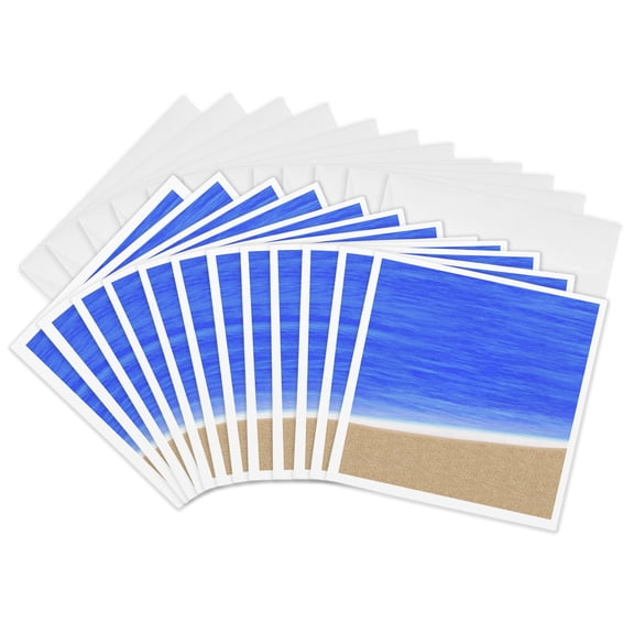 3drose, Blue Ocean, 12 Greeting Cards with Envelopes