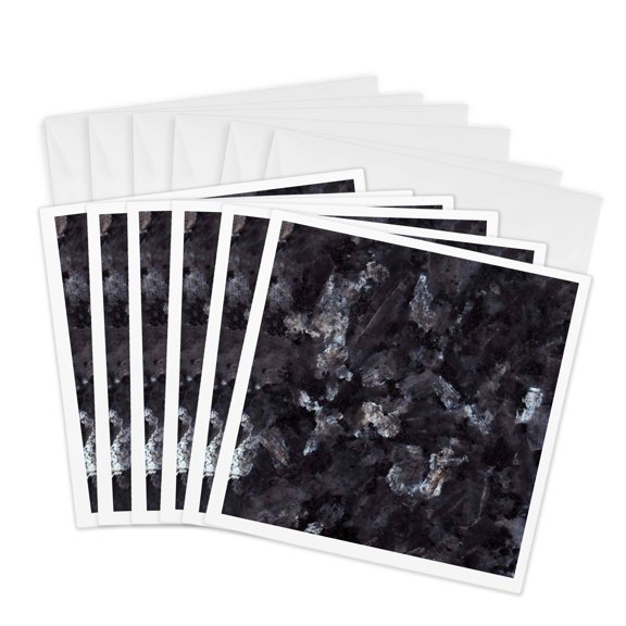 3drose, Blue Pearl Granite Print, 6 Greeting Cards with Envelopes