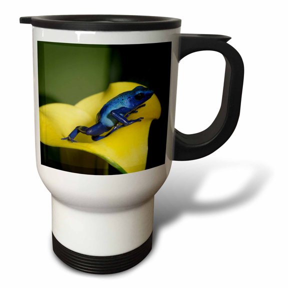 3drose, Blue Poison Dart Frog, Blue Poison Arrow Frog, Dendrobates Tinctorius., 14oz Stainless Steel Travel Mug