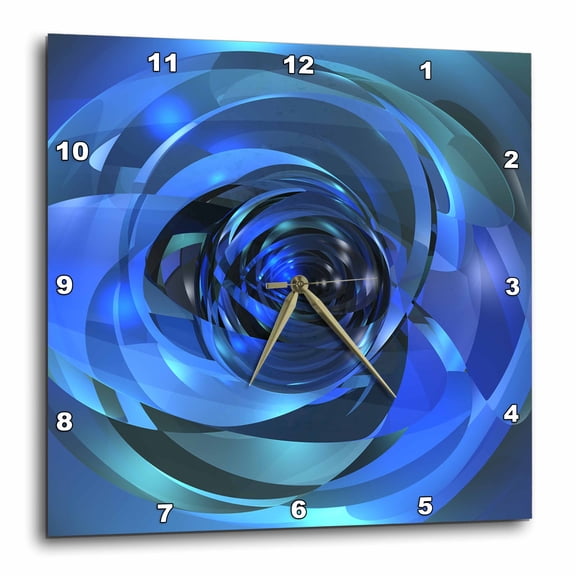 3drose, Blue Rondo Digital Art of Collected Glass Spheres Juxtaposed under Blue Lights, 15x15 Wall Clock