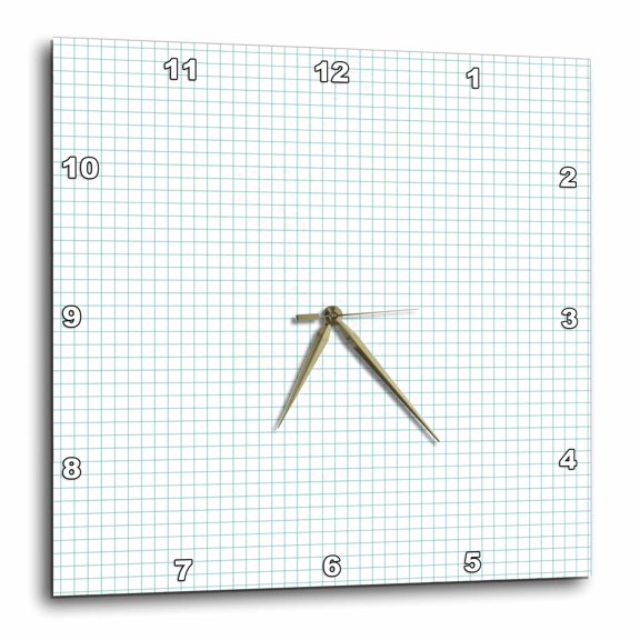 3drose, Blue and White Graph Paper Effect, 10x10 Wall Clock