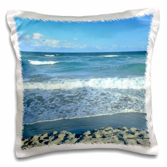 3drose, Boca Beach Waves, 16x16 inch Pillow Case