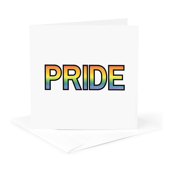 3drose, Bold Pride Typography for Pride Month, 1 Greeting Card with Envelope
