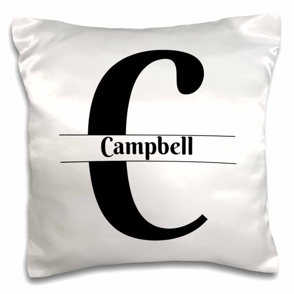 3drose, Bold Script Monogram C Campbell, 16x16 inch Pillow Case