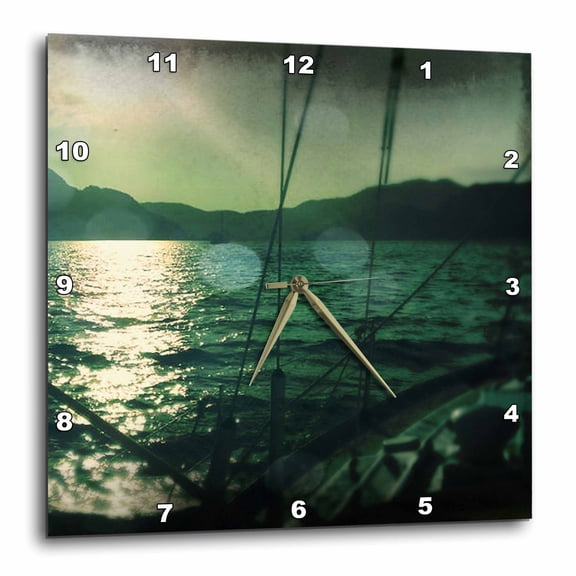 3drose, Bon Voyage Antique Seventies Style Coast Photography, 10x10 Wall Clock