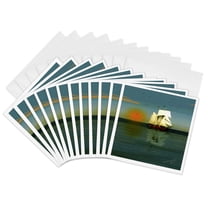 3drose, Bon Voyage- Smudgeart Ship Art, 12 Greeting Cards with Envelopes