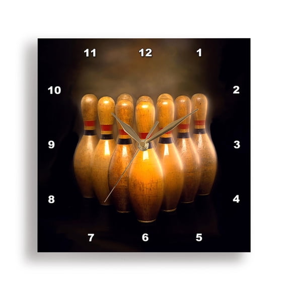 3drose, Bowling, 10x10 Wall Clock