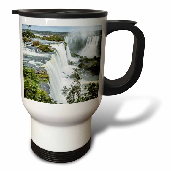 3drose, Brazil, Iguazu Falls. Landscape of Waterfalls., 14oz Stainless Steel Travel Mug