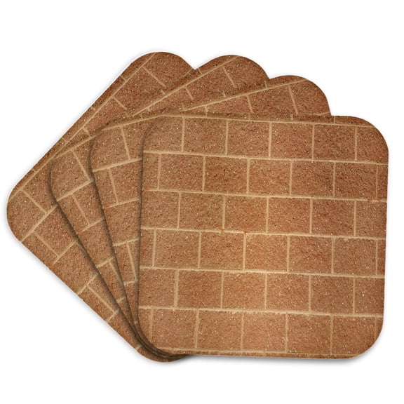 3drose, Brick Wall Masonry Bricklayer, Set of 4 Coasters - Soft