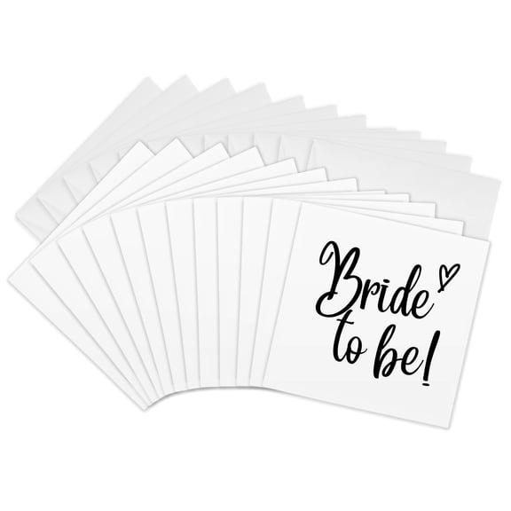 3drose, Bride to Be Wedding Gift Honeymoon and Bridal Shower Gift, 12 Greeting Cards with Envelopes