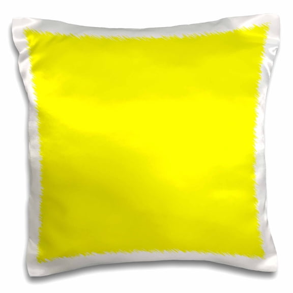 3drose, Bright Electric Yellow - Lemon - Vibrant Neon Light Sunny Yellow - Plain Simple Solid Color, 16x16 inch Pillow Case