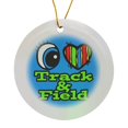 thumbnail image 1 of 3drose, Bright Eye Heart I Love Track and Field, Circle Porcelain Ornament, 1 of 7