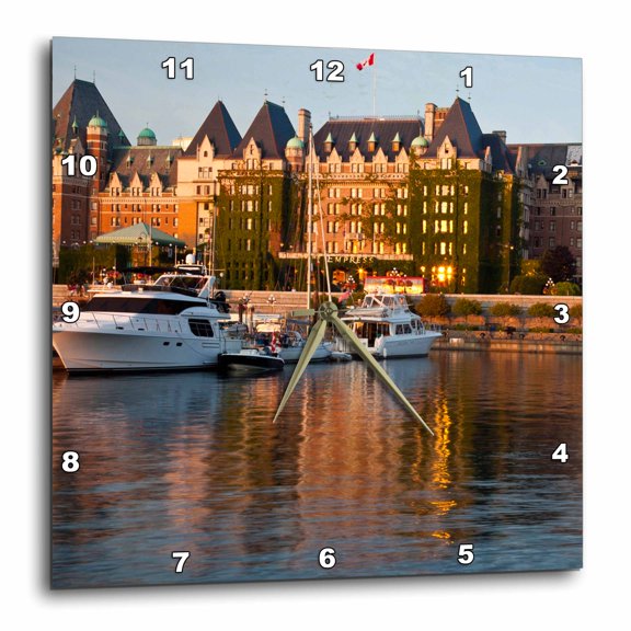 3drose, British Columbia, Victoria, Empress Hotel, Harbor - Cn02 Teg0079 - Terry Eggers, 15x15 Wall Clock
