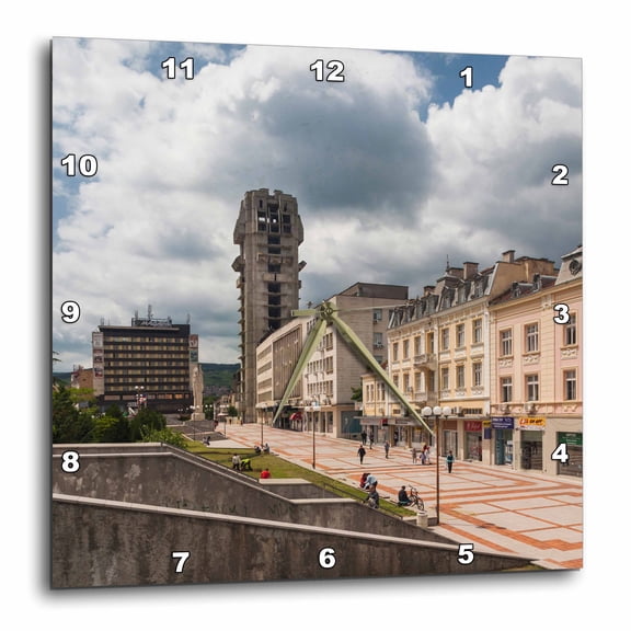 3drose, Bulgaria, Shumen, Unfinished Post Office Tower, 13x13 Wall Clock