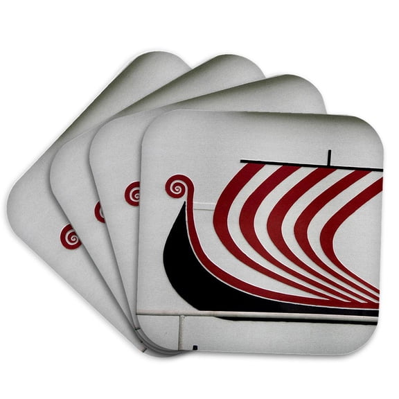 3drose, Bulgaria, Vidin, Viking Riverboat Logo - Eu05 Cmi0229 - Cindy Miller Hopkins, Set of 4 Coasters - Soft