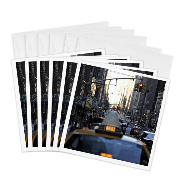 3drose, Busy Life in Fifth Avenue, 6 Greeting Cards with Envelopes