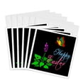 thumbnail image 1 of 3drose, Butterfly, Spring Flower, Red Ladybug, Text Happy Easter on Black, 6 Greeting Cards with Envelopes, 1 of 7