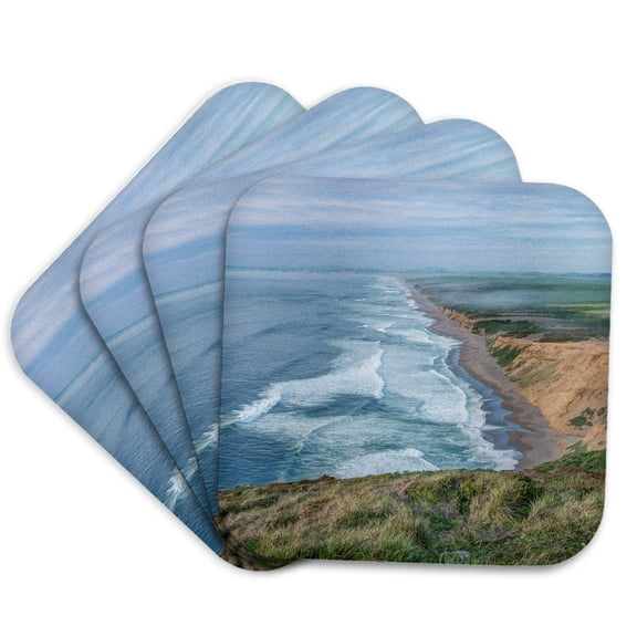 3drose, California, Point Reyes National Seashore, Point Reyes Beach, Set of 4 Coasters - Soft