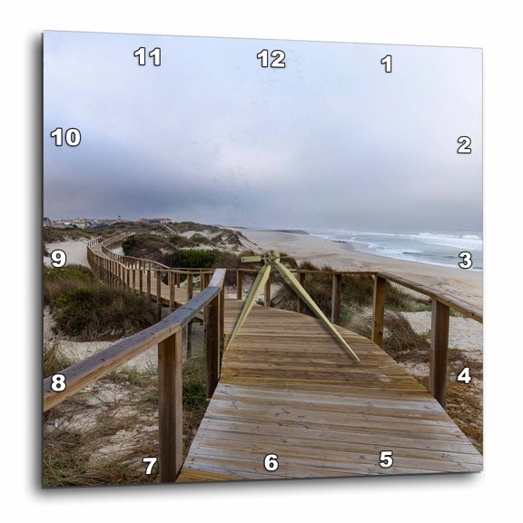3drose, Calluna Flowers and Granite Boulders in Geres National Park, Portugal, 10x10 Wall Clock