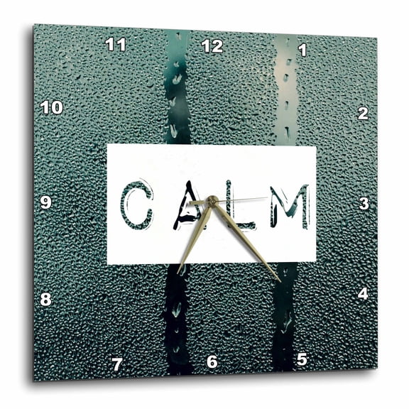 3drose, Calm Rain Dripping down Window, 10x10 Wall Clock