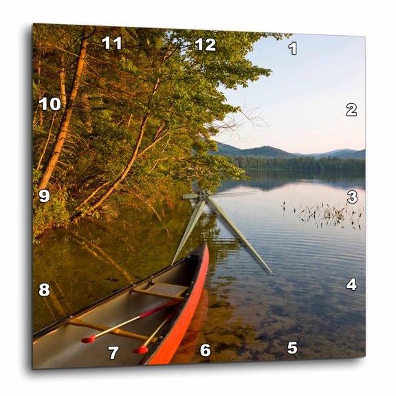 3drose, Canoe, White Lake State Park, New Hampshire - Us30 Jmo1542 - Jerry and Marcy Monkman, 15x15 Wall Clock