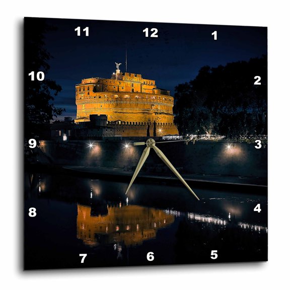 3drose, Castel Sant Angelo in Rome, Italy, 13x13 Wall Clock