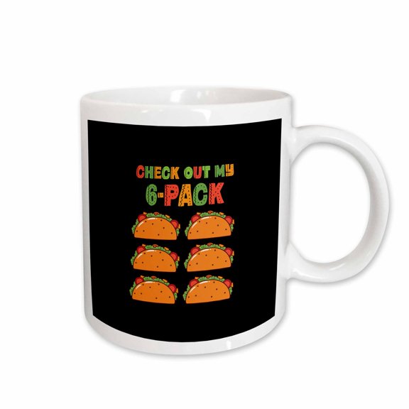 3drose, Check Out My Six Pack. Funny Text and Images of Six Tacos Gift, 11oz Mug