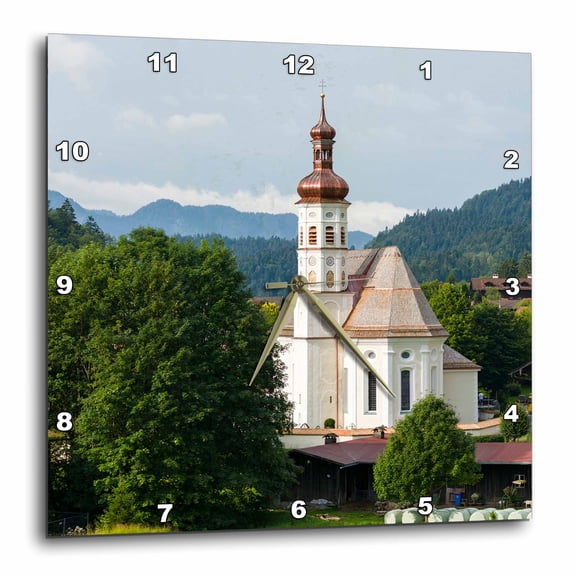 3drose, Church Sankt Michael in the Bavarian Alps. Germany, Bavaria, 15x15 Wall Clock
