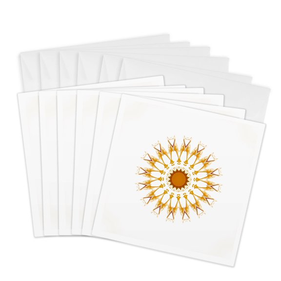 3drose, Circle Image Kaleidoscope, 6 Greeting Cards with Envelopes