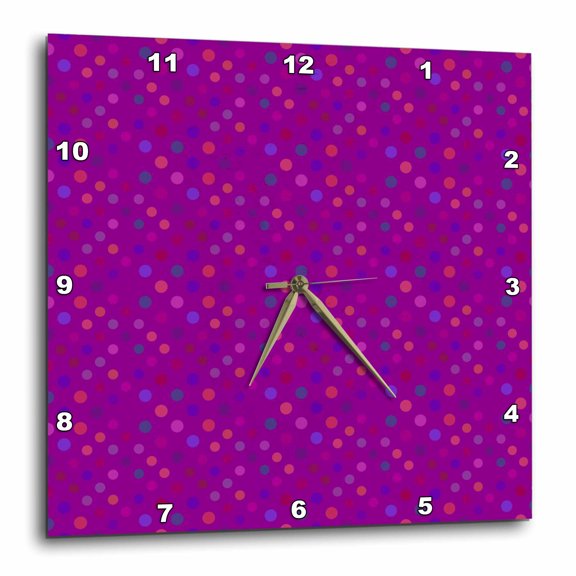 3drose, Circle Pattern Background - Abstract Dark Purple Vector Graphic, 15x15 Wall Clock
