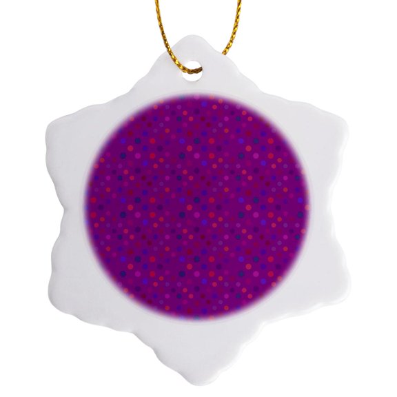 3drose, Circle Pattern Background - Abstract Dark Purple Vector Graphic, 3 inch Snowflake Porcelain Ornament