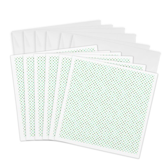 3drose, Circle Pattern Background - Green Abstract Vector Graphic Design, 6 Greeting Cards with Envelopes