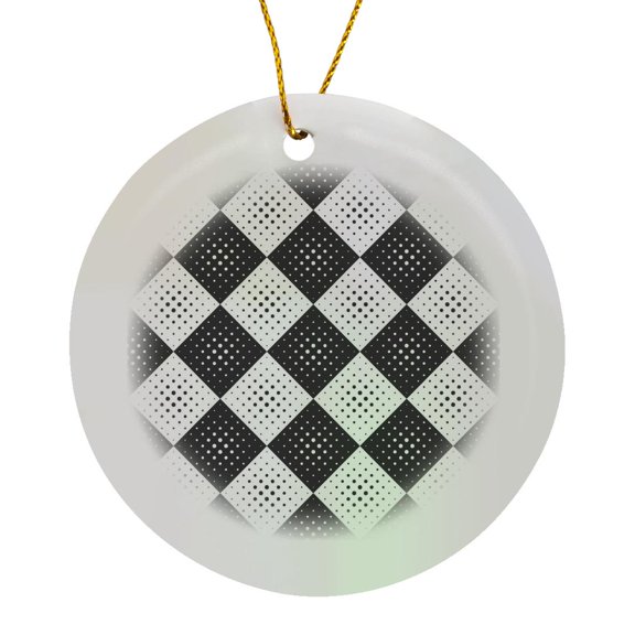 3drose, Circle Pattern Background - Monochrome Abstract Vector Design, Circle Porcelain Ornament