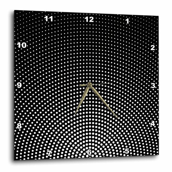 3drose, Circle Pattern Background - Monochrome Abstract Vector Graphic, 15x15 Wall Clock