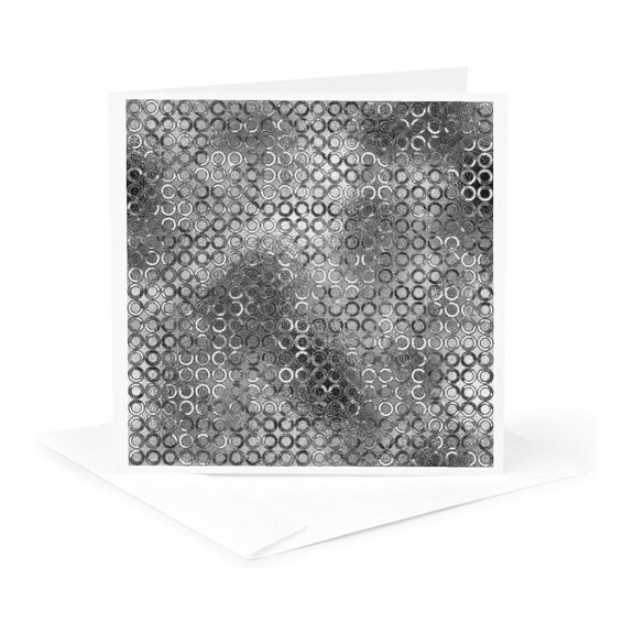 3drose, Circles Geometric Image of Silver Pattern, 1 Greeting Card with Envelope