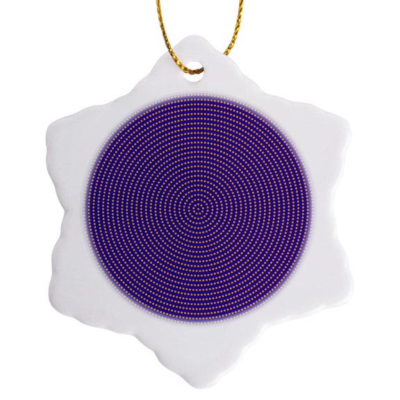 3drose, Circular Dot Pattern Background - Abstract Colored Vector Illustration, 3 inch Snowflake Porcelain Ornament